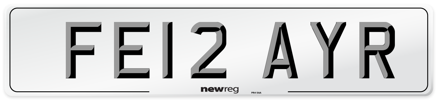 FE12 AYR Number Plate from New Reg